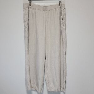 Eileen Fisher Linen Cropped Wide Leg Pant